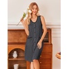 image:imageEkouaer Nightgowns for Women Button Down Sleep Shirts Tank Sleeveless Nightshirt Soft Sleepwear with PocketsDark Gray