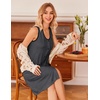 image:imageEkouaer Nightgowns for Women Button Down Sleep Shirts Tank Sleeveless Nightshirt Soft Sleepwear with PocketsDark Gray
