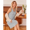 image:imageEkouaer Nightgowns for Women Button Down Sleep Shirts Tank Sleeveless Nightshirt Soft Sleepwear with PocketsLight Gray