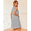 image:imageEkouaer Nightgowns for Women Button Down Sleep Shirts Tank Sleeveless Nightshirt Soft Sleepwear with PocketsLight Gray