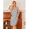 image:imageEkouaer Nightgowns for Women Button Down Sleep Shirts Tank Sleeveless Nightshirt Soft Sleepwear with PocketsLight Gray