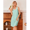 image:imageEkouaer Nightgowns for Women Button Down Sleep Shirts Tank Sleeveless Nightshirt Soft Sleepwear with PocketsMint Green
