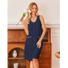 image:imageEkouaer Nightgowns for Women Button Down Sleep Shirts Tank Sleeveless Nightshirt Soft Sleepwear with PocketsNavy Blue