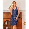 image:imageEkouaer Nightgowns for Women Button Down Sleep Shirts Tank Sleeveless Nightshirt Soft Sleepwear with PocketsNavy Starry Sky