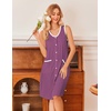 image:imageEkouaer Nightgowns for Women Button Down Sleep Shirts Tank Sleeveless Nightshirt Soft Sleepwear with PocketsPurple