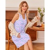 image:imageEkouaer Nightgowns for Women Button Down Sleep Shirts Tank Sleeveless Nightshirt Soft Sleepwear with PocketsPurple Daisy