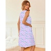 image:imageEkouaer Nightgowns for Women Button Down Sleep Shirts Tank Sleeveless Nightshirt Soft Sleepwear with PocketsPurple Daisy