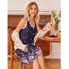 image:imageEkouaer Nightgowns for Women Button Down Sleep Shirts Tank Sleeveless Nightshirt Soft Sleepwear with PocketsPurple Floral