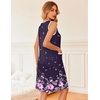 image:imageEkouaer Nightgowns for Women Button Down Sleep Shirts Tank Sleeveless Nightshirt Soft Sleepwear with PocketsPurple Floral