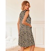 image:imageEkouaer Nightgowns for Women Button Down Sleep Shirts Tank Sleeveless Nightshirt Soft Sleepwear with PocketsYellow Leopard