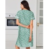 image:imageEkouaer Nightgowns for Women Cotton House Dress with Pockets Button Down Night Gown Short Sleeve Duster Housecoat S3XLGreen White Florals