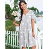 image:imageEkouaer Nightgowns for Women Cotton House Dress with Pockets Button Down Night Gown Short Sleeve Duster Housecoat S3XLGrey Stars