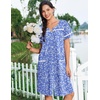 image:imageEkouaer Nightgowns for Women Cotton House Dress with Pockets Button Down Night Gown Short Sleeve Duster Housecoat S3XLWhite Green Flower