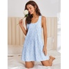 image:imageEkouaer Nightgowns for Women Cotton Night Gown Tank Sleeveless Sleepshirt Racerback Nightdress Chemise Sleepwear SXXXLBlue Flowers