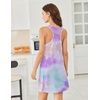 image:imageEkouaer Nightgowns for Women Cotton Night Gown Tank Sleeveless Sleepshirt Racerback Nightdress Chemise Sleepwear SXXXLBlue Tie Dye