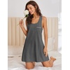image:imageEkouaer Nightgowns for Women Cotton Night Gown Tank Sleeveless Sleepshirt Racerback Nightdress Chemise Sleepwear SXXXLGrey