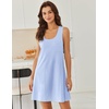 image:imageEkouaer Nightgowns for Women Cotton Night Gown Tank Sleeveless Sleepshirt Racerback Nightdress Chemise Sleepwear SXXXLLight Blue