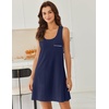 image:imageEkouaer Nightgowns for Women Cotton Night Gown Tank Sleeveless Sleepshirt Racerback Nightdress Chemise Sleepwear SXXXLNavy Blue