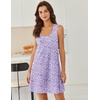 image:imageEkouaer Nightgowns for Women Cotton Night Gown Tank Sleeveless Sleepshirt Racerback Nightdress Chemise Sleepwear SXXXLPurple Dots