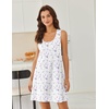 image:imageEkouaer Nightgowns for Women Cotton Night Gown Tank Sleeveless Sleepshirt Racerback Nightdress Chemise Sleepwear SXXXLPurple Floral