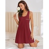 image:imageEkouaer Nightgowns for Women Cotton Night Gown Tank Sleeveless Sleepshirt Racerback Nightdress Chemise Sleepwear SXXXLWine Red