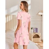 image:imageEkouaer Nightgowns for Women Pleated Sleep Shirts Short Sleeve Night Shirts Lace Trim Night Gown Ladies Sleep DressLily Elegance