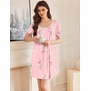 image:imageEkouaer Nightgowns for Women Pleated Sleep Shirts Short Sleeve Night Shirts Lace Trim Night Gown Ladies Sleep DressLily Elegance