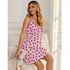 image:imageEkouaer Nightgowns for Women Sexy Sleep Shirts Sleeveless Sleep Dress V Neck Night Shirts Pleated ChemiseBlack Heart