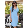 image:imageEkouaer Nightgowns for Women Short Sleeve Night Gown Comfy Sleep Shirt Soft Sleep Dress Pleated SleepwearBlue