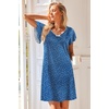image:imageEkouaer Nightgowns for Women Short Sleeve Night Gown Comfy Sleep Shirt Soft Sleep Dress Pleated SleepwearBlue Dog Paw