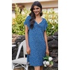 image:imageEkouaer Nightgowns for Women Short Sleeve Night Gown Comfy Sleep Shirt Soft Sleep Dress Pleated SleepwearBlue Dog Paw