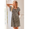 image:imageEkouaer Nightgowns for Women Short Sleeve Night Gown Comfy Sleep Shirt Soft Sleep Dress Pleated SleepwearBrown Leopard