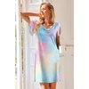 image:imageEkouaer Nightgowns for Women Short Sleeve Night Gown Comfy Sleep Shirt Soft Sleep Dress Pleated SleepwearColorful Tiedye