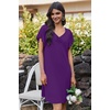 image:imageEkouaer Nightgowns for Women Short Sleeve Night Gown Comfy Sleep Shirt Soft Sleep Dress Pleated SleepwearDeep Purple