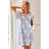 image:imageEkouaer Nightgowns for Women Short Sleeve Night Gown Comfy Sleep Shirt Soft Sleep Dress Pleated SleepwearGray Stars