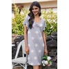 image:imageEkouaer Nightgowns for Women Short Sleeve Night Gown Comfy Sleep Shirt Soft Sleep Dress Pleated SleepwearGray Stars