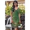 image:imageEkouaer Nightgowns for Women Short Sleeve Night Gown Comfy Sleep Shirt Soft Sleep Dress Pleated SleepwearGreen Ethnic Style