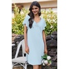 image:imageEkouaer Nightgowns for Women Short Sleeve Night Gown Comfy Sleep Shirt Soft Sleep Dress Pleated SleepwearLight Blue