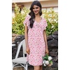 image:imageEkouaer Nightgowns for Women Short Sleeve Night Gown Comfy Sleep Shirt Soft Sleep Dress Pleated SleepwearPink Floral