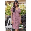 image:imageEkouaer Nightgowns for Women Short Sleeve Night Gown Comfy Sleep Shirt Soft Sleep Dress Pleated SleepwearPink Leopard Print