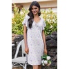 image:imageEkouaer Nightgowns for Women Short Sleeve Night Gown Comfy Sleep Shirt Soft Sleep Dress Pleated SleepwearWhite Flowers