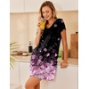 image:imageEkouaer Nightgowns for Women Short Sleeve Sleepshirt V Neck Short Nightshirt Pullover Soft Ruffled Sleepwear SXXXLCherry Blossoms