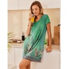 image:imageEkouaer Nightgowns for Women Short Sleeve Sleepshirt V Neck Short Nightshirt Pullover Soft Ruffled Sleepwear SXXXLGreen Flower