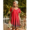 image:imageEkouaer Nightgowns for Women Short Sleeve Sleepshirt V Neck Short Nightshirt Pullover Soft Ruffled Sleepwear SXXXLRed Feather
