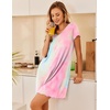 image:imageEkouaer Nightgowns for Women Short Sleeve Sleepshirt V Neck Short Nightshirt Pullover Soft Ruffled Sleepwear SXXXLTie Dye