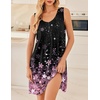 image:imageEkouaer Nightgowns for Women Sleeveless Sleep Shirt Tank Night Gown V Neck Chemise Pleated Night Shirt Soft Sleep DressCherry Blossoms