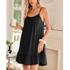 image:imageEkouaer Nightgowns for Women Spaghetti Strap Night Gown Sleeveless Sleep Dress Chemise SleepwearBlack