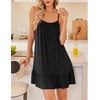 image:imageEkouaer Nightgowns for Women Spaghetti Strap Night Gown Sleeveless Sleep Dress Chemise SleepwearBlack