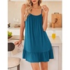 image:imageEkouaer Nightgowns for Women Spaghetti Strap Night Gown Sleeveless Sleep Dress Chemise SleepwearBlue Green