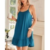 image:imageEkouaer Nightgowns for Women Spaghetti Strap Night Gown Sleeveless Sleep Dress Chemise SleepwearBlue Green